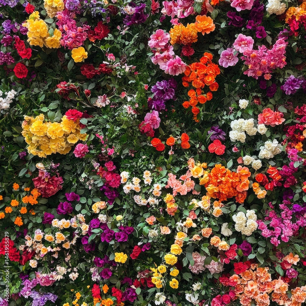 Naklejka premium Vibrant floral wall display (3)