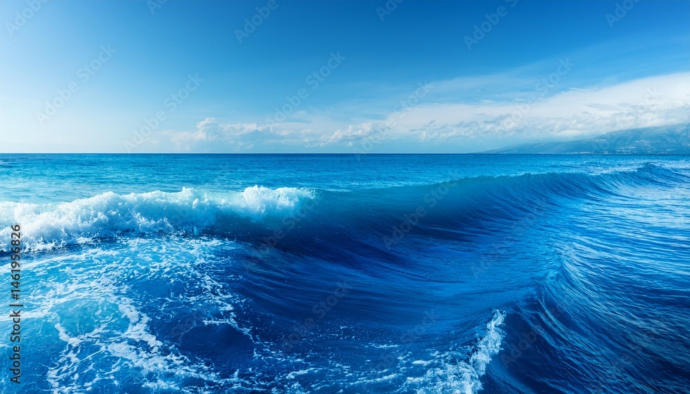 Fototapeta premium soft sea wave of bright blue color