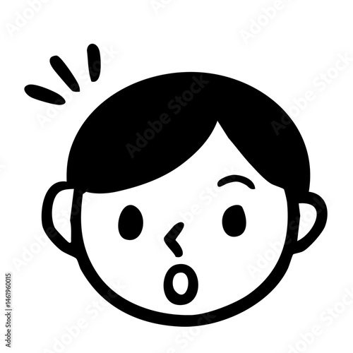 驚く若い男性　びっくり顔のイラスト　会社員