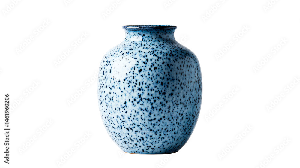 Elegant blue ceramic vase with speckled design and smooth finish Elegant blue ceramic vase with speckled design and smooth finish