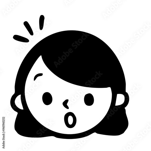 驚く若い女性　びっくり顔のイラスト　会社員
