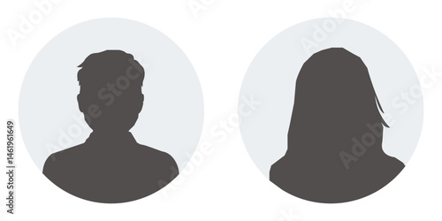 Man and woman Vector user profile illustrations. The illustration portrays a man and a woman portrait.