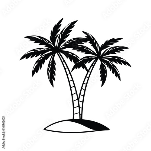 palm tree icon isolated on white background
