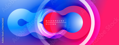 Abstract flowing shapes, vibrant colors blend. Gradient transitions create dynamic visual effect. Modern design element for backgrounds.