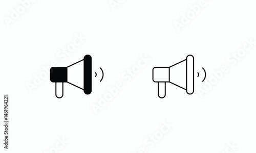 Speaker icons set Line and Glyph black vector icon stock illustration