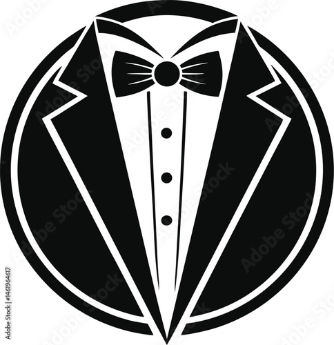 vector illustration of a black tuxedo