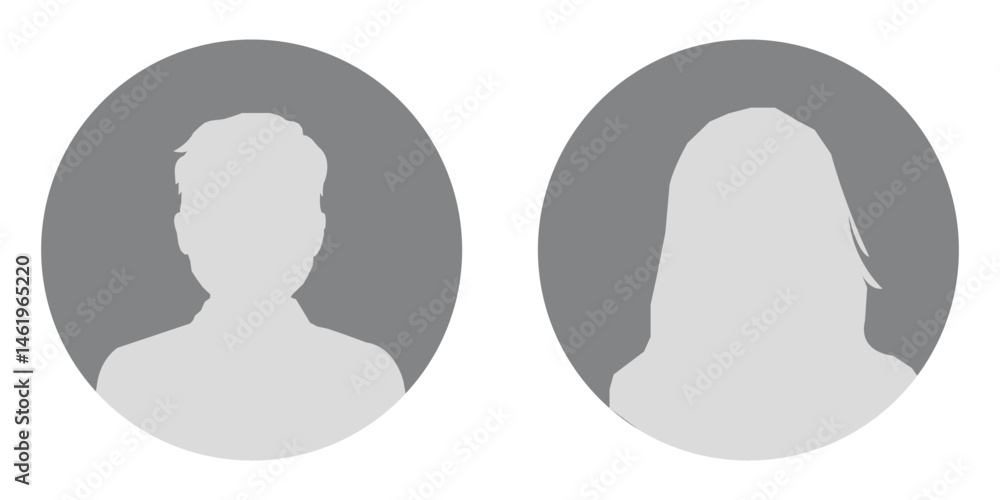 Man and woman Vector user profile illustrations. The illustration portrays a man and a woman portrait. Man and woman Vector user profile illustrations. The illustration portrays a man and a woman portrait.