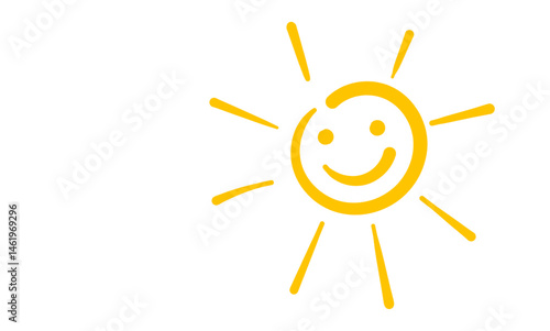 icona, sole, sorridente, sorriso, allegria, felicità, 