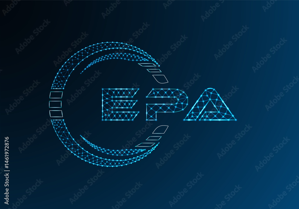 Obraz premium EPA low poly letter logo vector design. EPA lower poly logo design. Low poly logo.