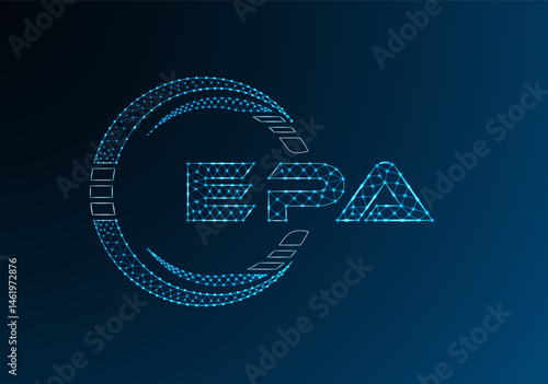 EPA low poly letter logo vector design. EPA lower poly logo design. Low poly logo.