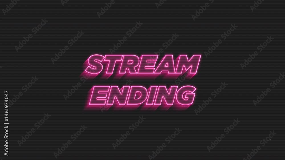 Stream Ending - Glowing Title Loop On Retro CRT Television Screen. Stream Ending - Glowing Title Loop On Retro CRT Television Screen.