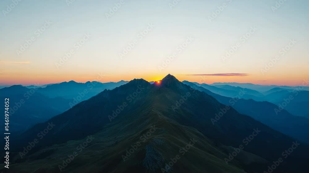 Majestic sunrise illuminating mountain peaks, revealing natures breathtaking landscape at horizon. Majestic sunrise illuminating mountain peaks, revealing natures breathtaking landscape at horizon.
