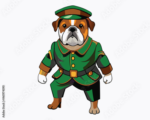 home guard bulldog hand drawn engraving consistent