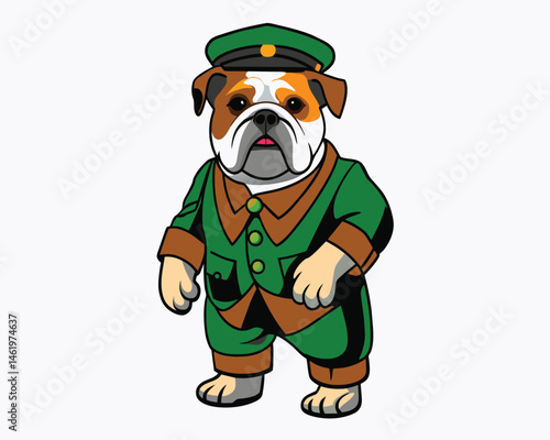 home guard bulldog hand drawn engraving consistent