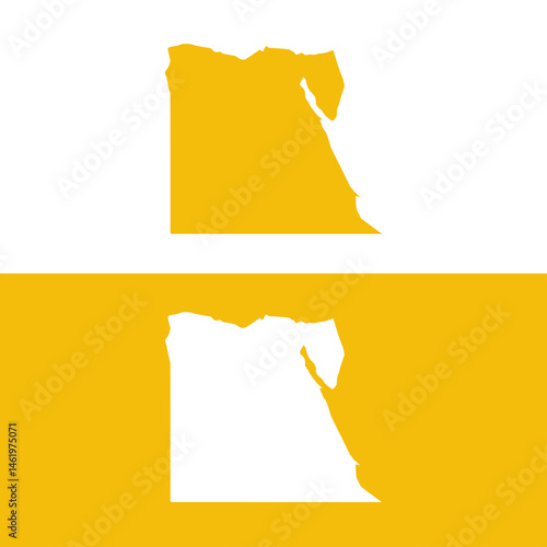 yellow egypt map outline