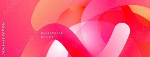 Abstract fluid shapes, vibrant pinks, oranges create dynamic background. Modern design, smooth gradients offer visual interest.
