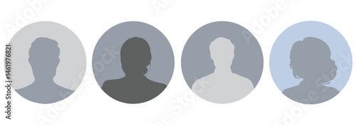 Men and women profile icon. Suitable for social media profiles, icons, screensavers and as a template.