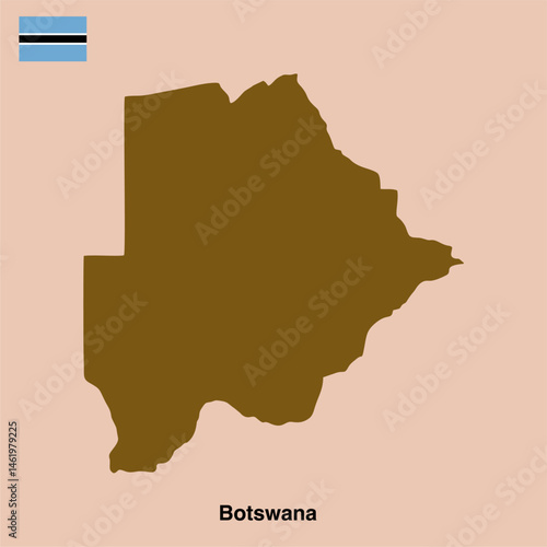 Botswana country map vector on transparent background