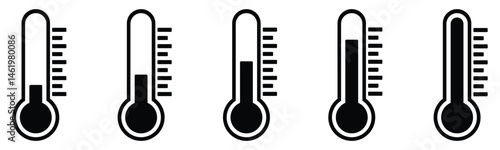Temperature icon set. Thermometer icon. Temperature Symbol. Cold and hot icon vector.
