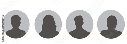 Men and women profile icon. Suitable for social media profiles, icons, screensavers and as a template.
