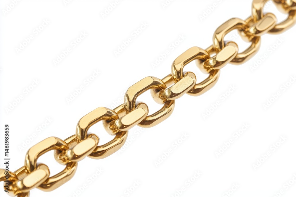 A classic gold chain with fine craftsmanship isolated white background A classic gold chain with fine craftsmanship isolated white background