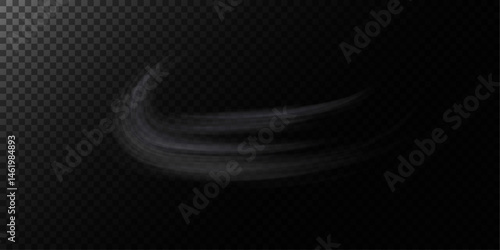 Realistic smoke swirl and air flow elements, transparent motion effects, mist and vapor wave overlays