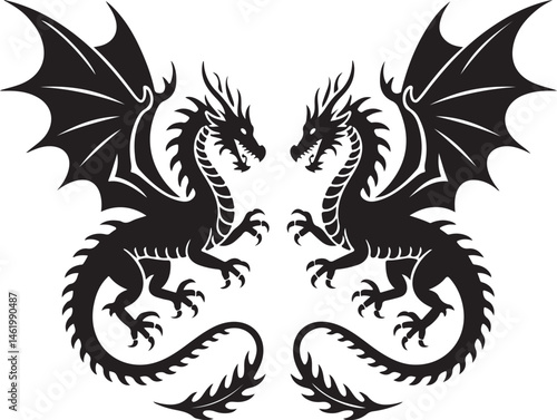 "Dragon Silhouette SVG – Fantasy Tribal Beast Clipart for DIY Crafts & Tattoos"

"Flying Dragon Outline – Mythical Creature Art for Shirts, Prints, and Logos"

"Black Dragon Silhouette PNG – Gothic Ve