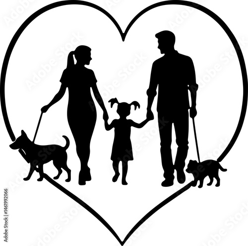 Cute Dog Silhouette Collection – Sitting and Standing Poses in Grass