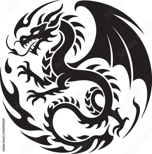 "Dragon Silhouette SVG – Fantasy Tribal Beast Clipart for DIY Crafts & Tattoos"

"Flying Dragon Outline – Mythical Creature Art for Shirts, Prints, and Logos"

"Black Dragon Silhouette PNG – Gothic Ve