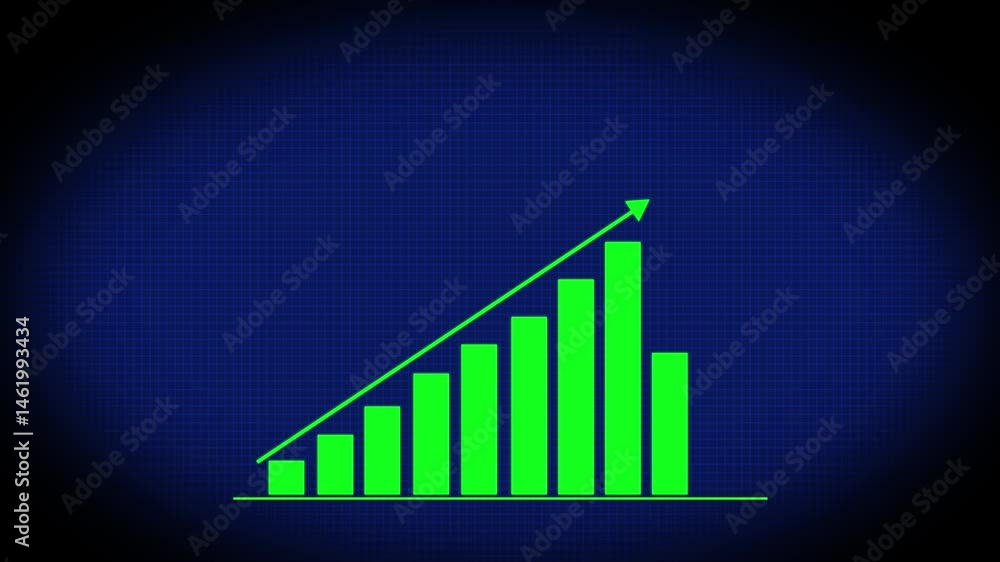 Abstract business growth and graph chart icon animation background Abstract business growth and graph chart icon animation background