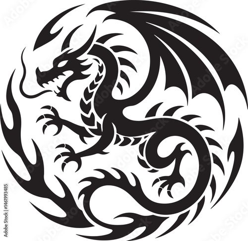"Dragon Silhouette SVG – Fantasy Tribal Beast Clipart for DIY Crafts & Tattoos"

"Flying Dragon Outline – Mythical Creature Art for Shirts, Prints, and Logos"

"Black Dragon Silhouette PNG – Gothic Ve