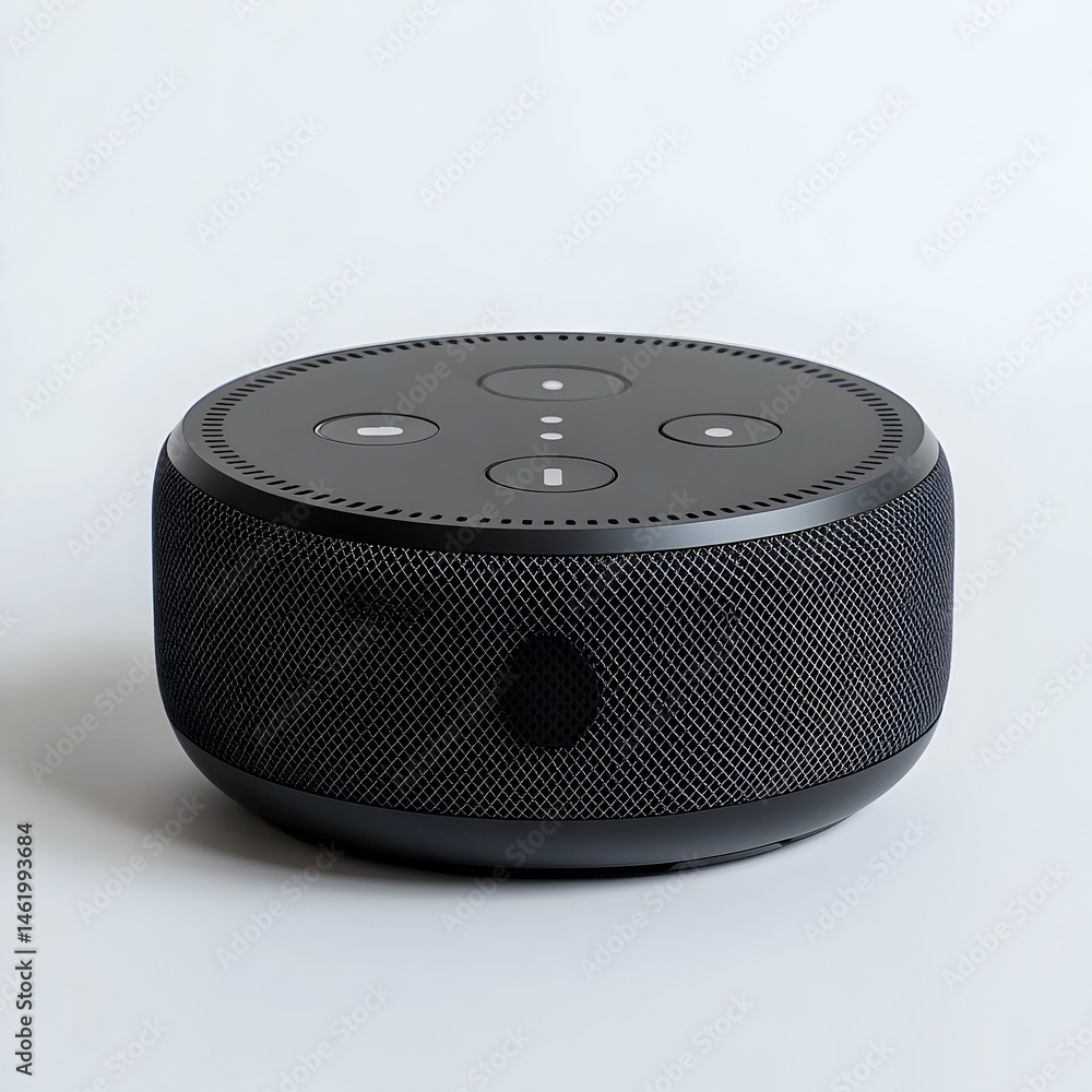 Black smart speaker isolated Black smart speaker isolated