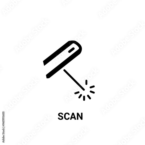 Icon of a Scanner Scanning with Laser Beam  