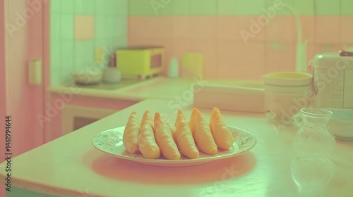 Kitchen scene with pastries