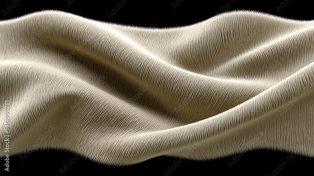 Naklejka premium Beige Fabric Waves Elegant Draped Textile Texture.