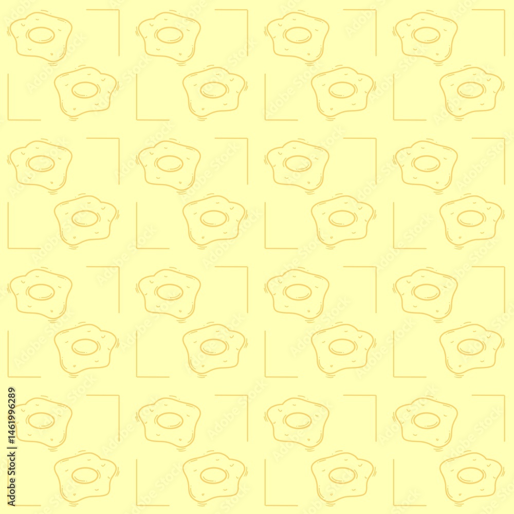 Seamless pattern of fried eggs on yellow background Seamless pattern of fried eggs on yellow background