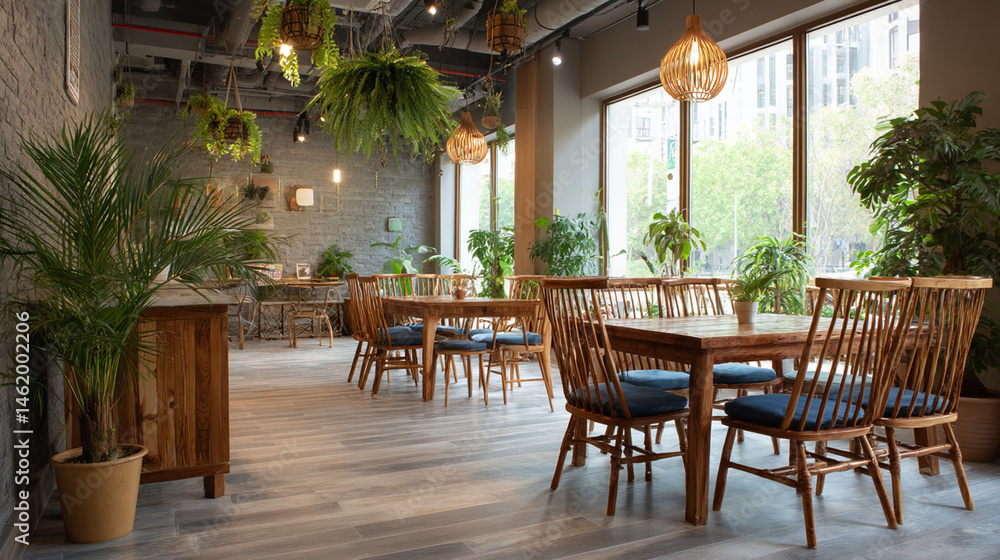 Bright and Airy Cafe with Natural Decor Bright and Airy Cafe with Natural Decor