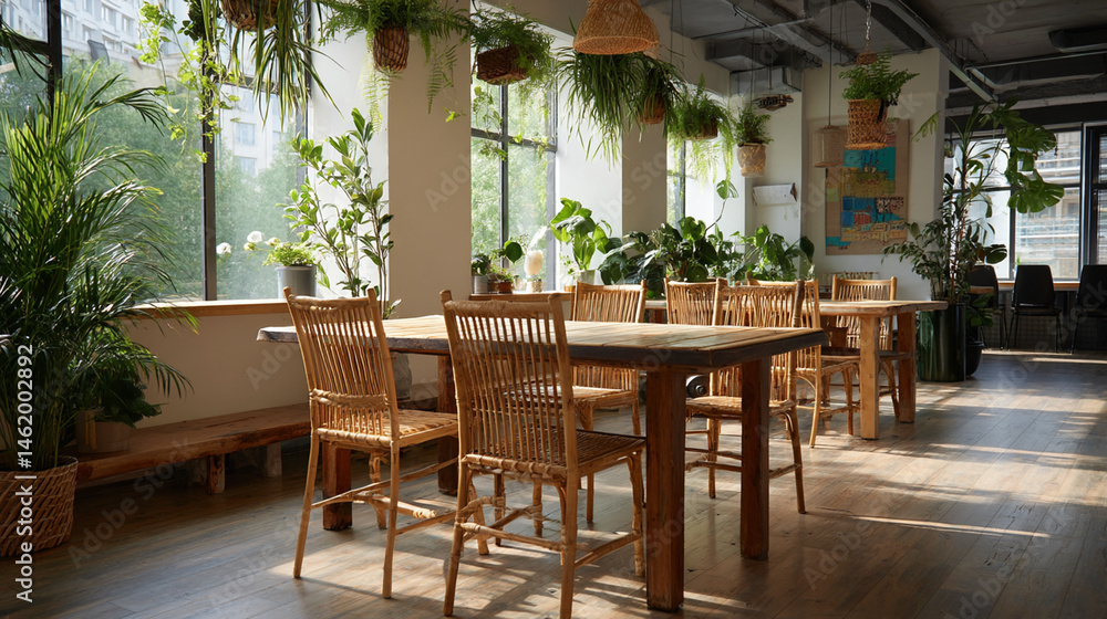 Bright and Airy Cafe with Natural Decor Bright and Airy Cafe with Natural Decor