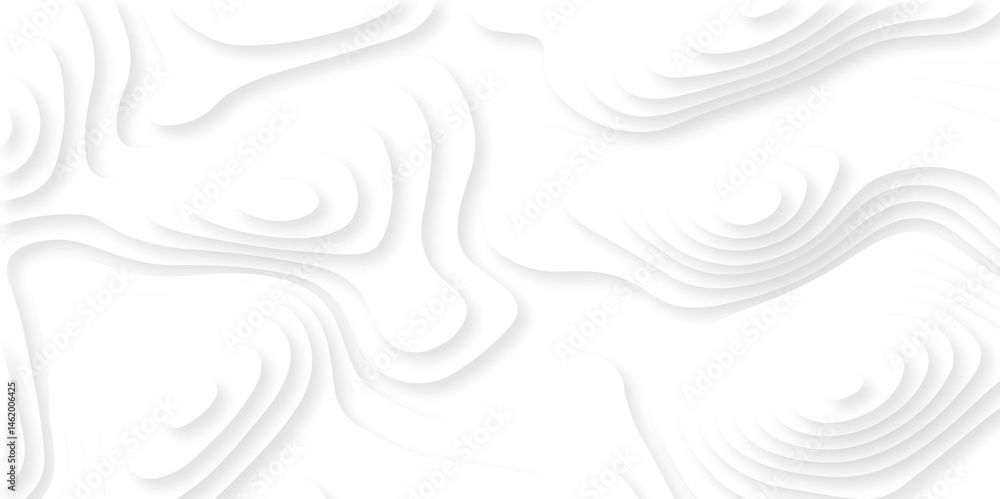 Fototapeta premium Abstract Luxury diamond creative topography map background vector natural shadow papercut web topography map spiral line. white light dynamic smooth 3d papercut texture background.