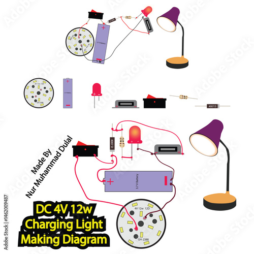DC 4V Charging Light Circuit Diagram vector art
