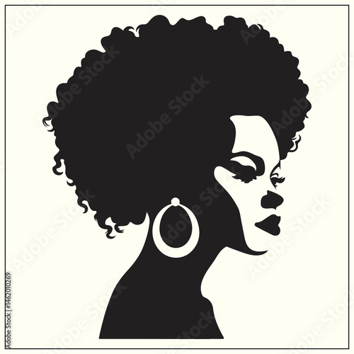 Afro Silhouette, Retro Hair