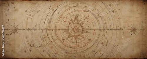 Faded celestial chart, intricate star patterns, aged paper texture, map, chart