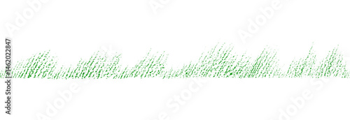 Grass chalk border, green crayon seamless pattern
