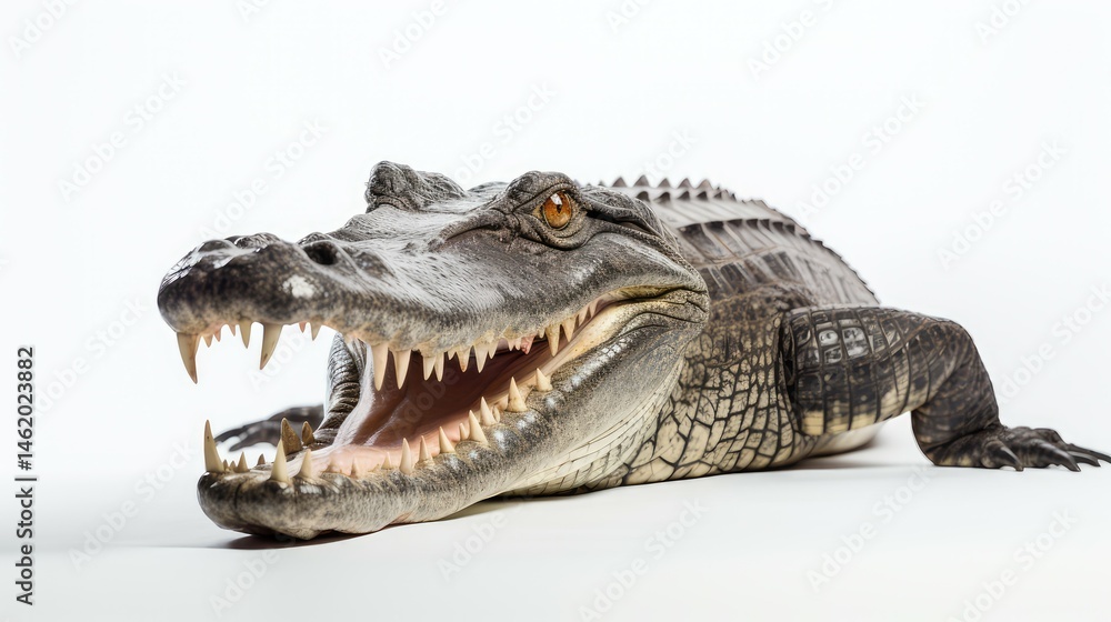Fototapeta premium motion alligator white background