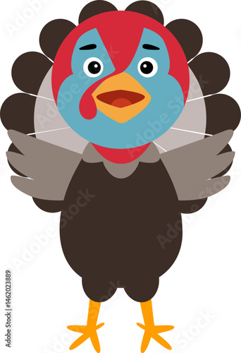 Cute turkey children's illustration