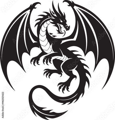 "Dragon Silhouette SVG – Fantasy Tribal Beast Clipart for DIY Crafts & Tattoos"

"Flying Dragon Outline – Mythical Creature Art for Shirts, Prints, and Logos"

"Black Dragon Silhouette PNG – Gothic Ve