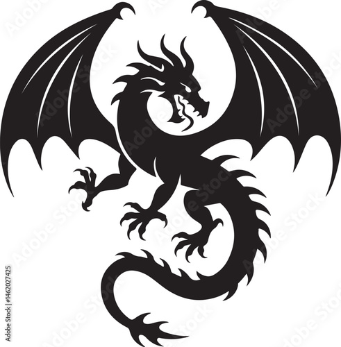 "Dragon Silhouette SVG – Fantasy Tribal Beast Clipart for DIY Crafts & Tattoos"

"Flying Dragon Outline – Mythical Creature Art for Shirts, Prints, and Logos"

"Black Dragon Silhouette PNG – Gothic Ve