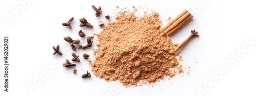 Wallpaper Mural Ground spices including cinnamon and cloves on white background Torontodigital.ca