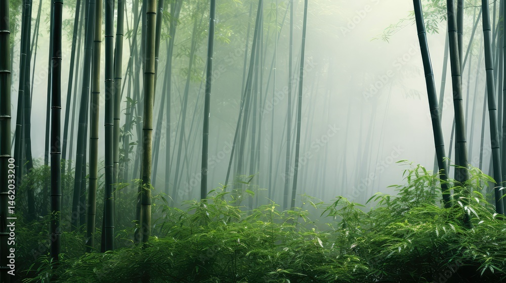 Fototapeta premium atmospheric chinese bamboo trees