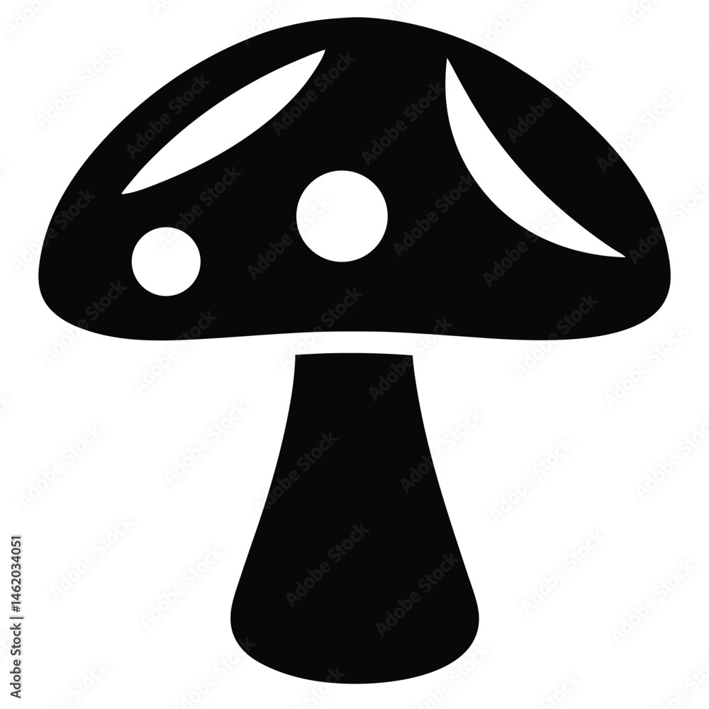 Silhouette of a Mushroom A Simple, Elegant Design Silhouette of a Mushroom A Simple, Elegant Design